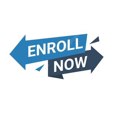 Flat Blue Enroll Now With Arrow Enroll Now Label Enroll Now Enroll
