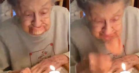 Watch Hilarious Moment Grandma Celebrating 102nd Birthday Spits Out