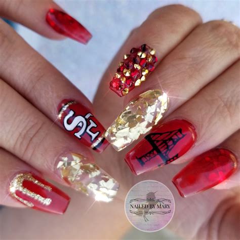 Pin By Korina Eales On Nails 49ers Nails Football Nail Designs Nail