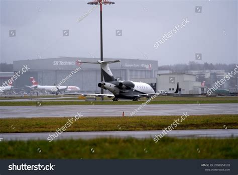 Stationary Black White Private Jet Embraer Stock Photo 2098558132
