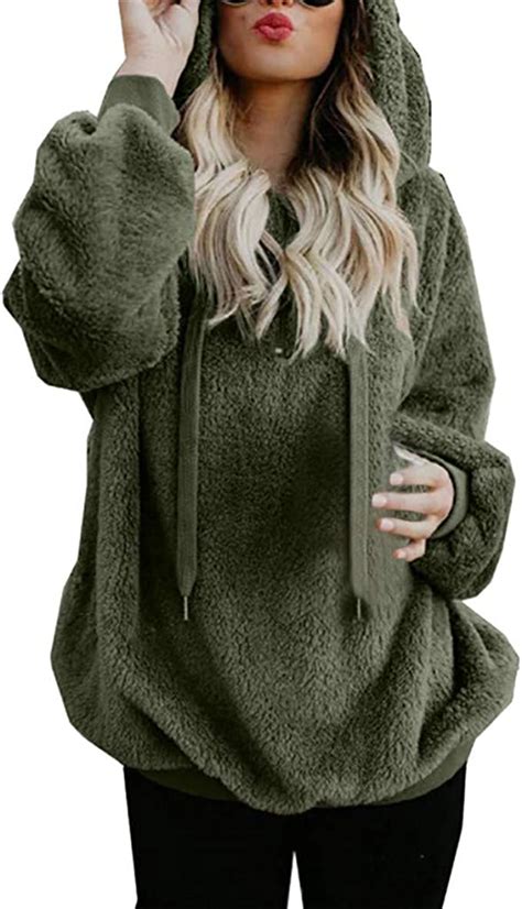 Cozy Sweatshirts For Women Plus Size Drawstring Fleece Tops Half Zip