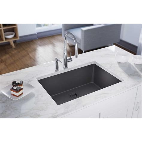 It's more than a countertop. Elkay Quartz Luxe Undermount Composite 33 in. Single Bowl ...