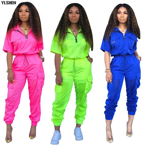Neon Green 2 Two Piece Set Women Tracksuit Festival Clothes Plus Size