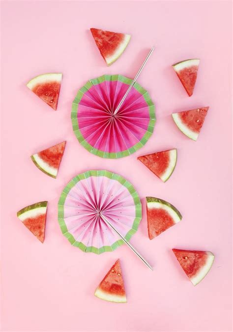 Easy Paper Watermelon Fans Damask Love Watermelon