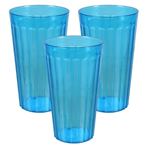 Plastic Drinking Glasses Tumblers Blue 18 Oz Perfect For Ts Lightweight Dishwasher Safe