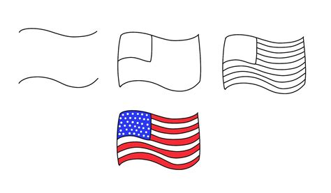 How To Draw The Usa Flag