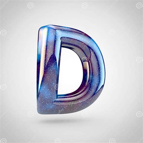 3d Render Of Galaxy Letter D Uppercase With Glittering Stars And Cosmic
