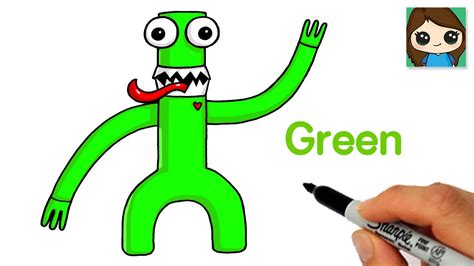 How To Draw Green Easy Roblox Rainbow Friends