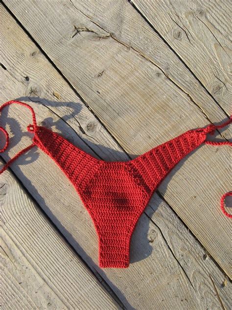 Crochet Bikini High Hip Brazilian Crochet Bikini Set In Red Etsy Artofit