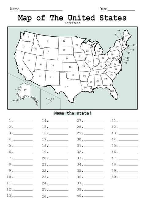 Printable 50 States And Capitals Map