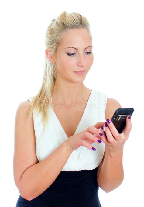 Young Woman Using Mobile Phone Stock Photo Image Of Portrait Person