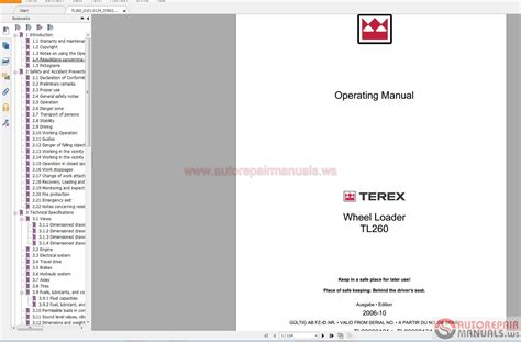 Terex Wheel Loader Tl 260 Workshop Manual Auto Repair Manual Forum