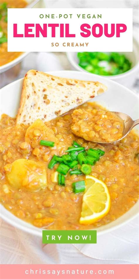 The Best Vegan Lentil Soup Recipe Hearty Soup Recipes Vegan Lunch