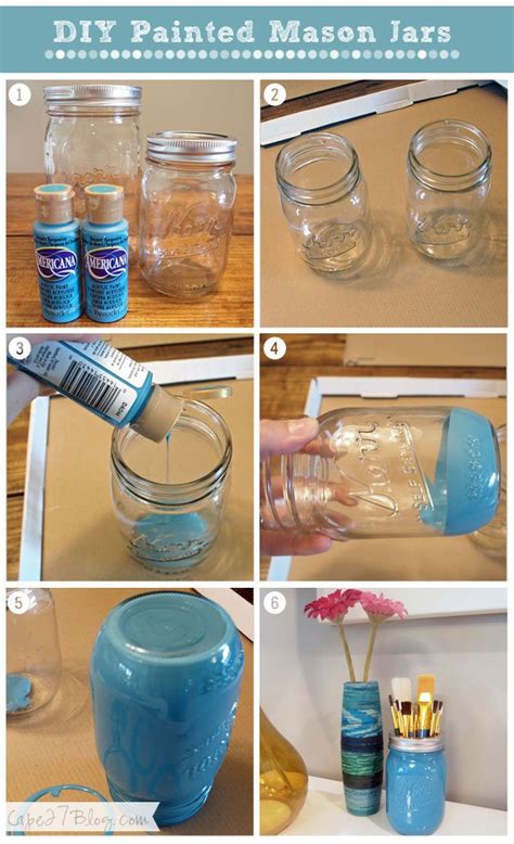 Glass Jar Painting Ideas Pinterest Douroubi