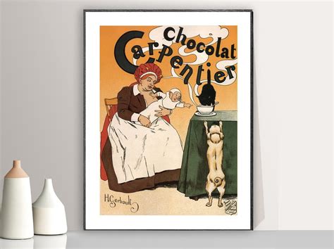 Chocolat Carpentier By Henry Gerbault Vintage Print Etsy