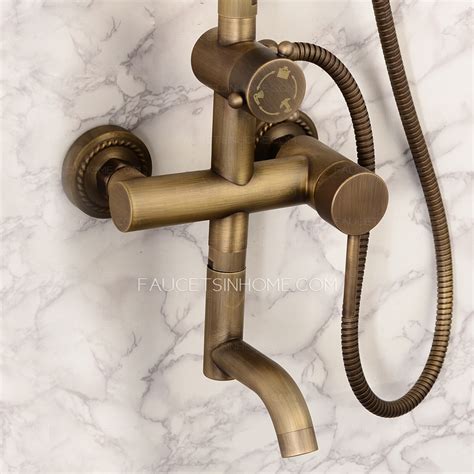 Antique Brass Elevating Outdoor Shower Head And Faucet Living Room