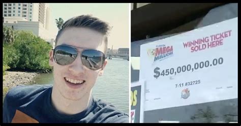 20 year old wins 451 million lottery jackpot and says he hopes to use winnings to give back