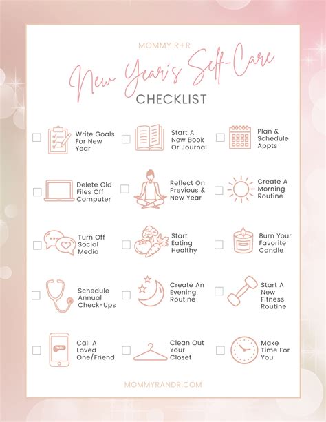 Printable Daily Self Care Checklist Printable Word Searches