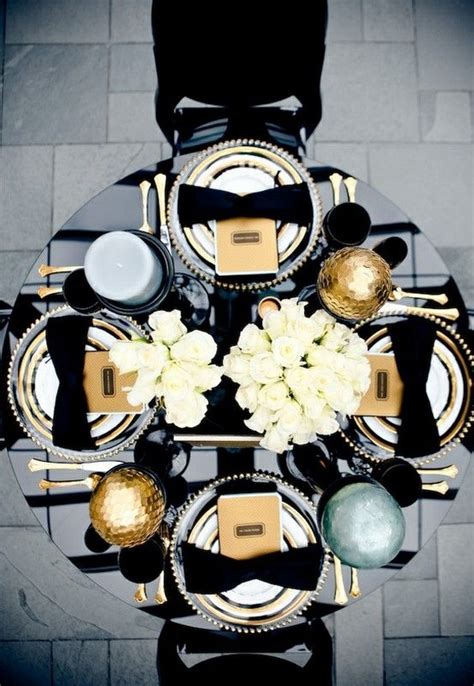 Close up on the matching black and white corsage. 20 Black and Gold Wedding Color Ideas for Fall /Winter ...