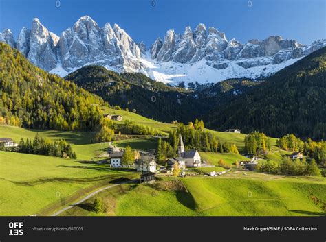 The Odle Range In Val Di Funes Stock Photo Offset Landscape