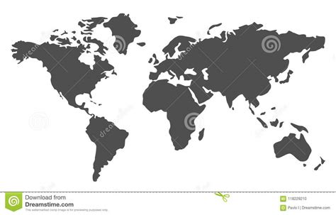 Gray Map World Minimalistic Map World Worldmap Global Worldwide