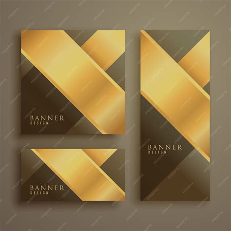 Premium Vector Collection Of Three Luxury Banners In Different Shapes