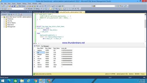 Cume Dist Function In Sql Youtube
