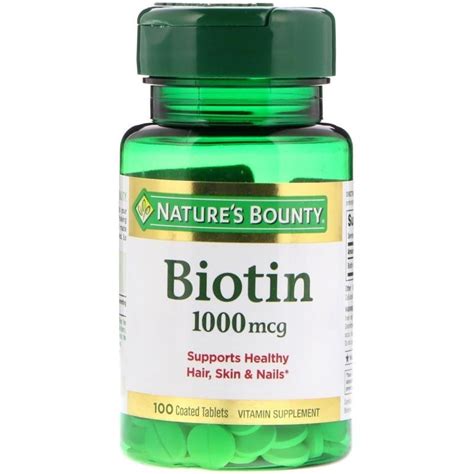 Natures Bounty Biotin 1000 Mcg 100 Coated Tablets Variety Box
