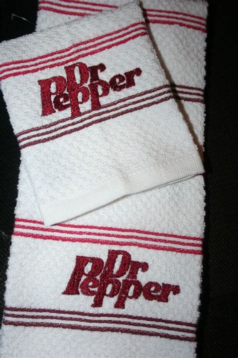 Dr Pepper Whiteandred Stripe 2pc Kitchen Towel And Cloth Set Machine