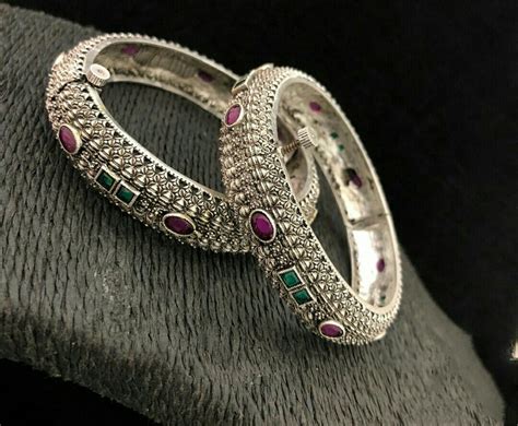 Silver jewelry special - Silver bangles designs