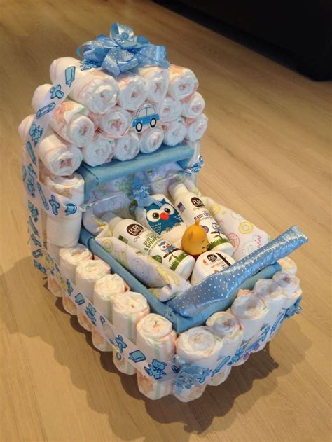 Browse cute ideas for unique personalized baby gifts spot on for. Baby shower present, nappy stroller idea | Creative baby ...