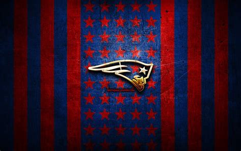 Download Wallpapers New England Patriots Flag Nfl Blue Red Metal
