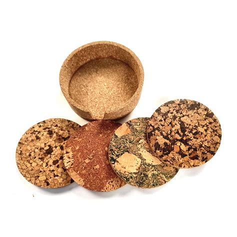 Buy Best Cork Coaster Set With Coaster Holder Set Of 4 Texture