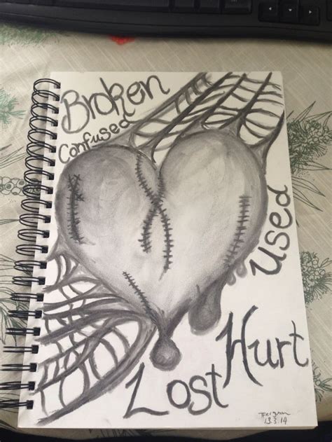 Broken Confused Lost Hurt Heart Broken Heart Drawings Heart Drawing