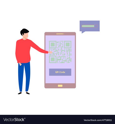 Qr Code Is Loading On Mobile Royalty Free Vector Image