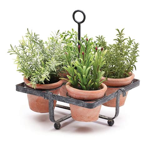 She really saved our lives yesterday. 4-Pot Floral Herb Caddy - Set of 4 | Plant decor, Herbs ...