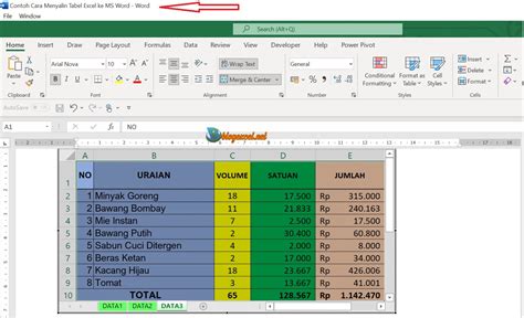 Cara Mudah Copy Paste Tabel Data Excel Ke Word Blog T