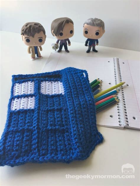 Tardis Pencil Bag Geeky Crochet Patterns Crochet Tardis