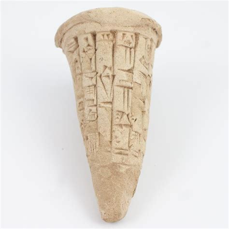 Sumerian Terracotta Dedication Foundation Cone Antique Record