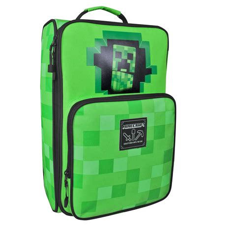 Carry On Luggage Minecraft Green Kids Suitcase Boys Accessories