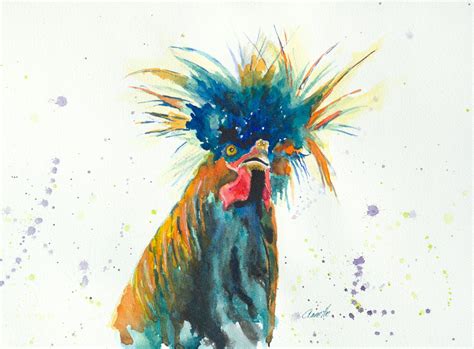rooster art, rooster watercolor rooster print rooster painting chicken… | Watercolor rooster ...