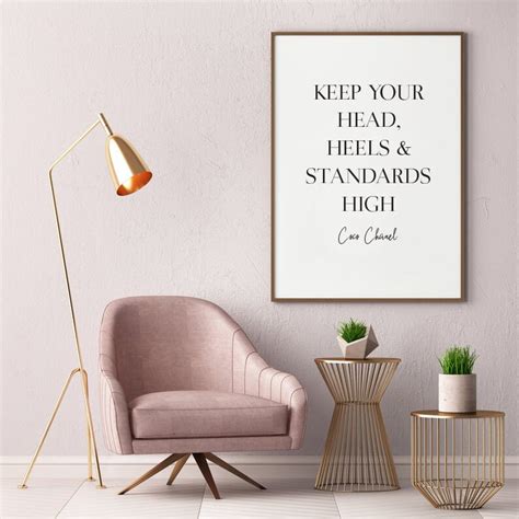 Keep Your Head Heels And Standards High Print Wall Art Etsy