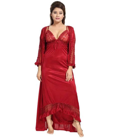 Buy Gutthi Satin Nighty And Night Gowns Maroon Pack Of 2 Online At Best Prices In India Snapdeal
