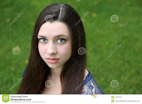 Beautiful Teen Girl With Long Hair Stock Photo Image