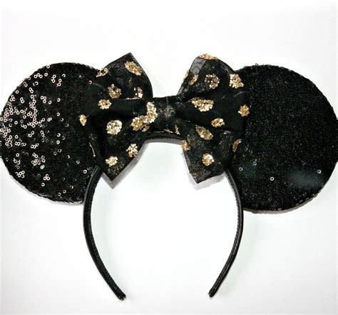 Black Sequin Disney Mickey Ears Mouse Ears Minnie Ears All Etsy