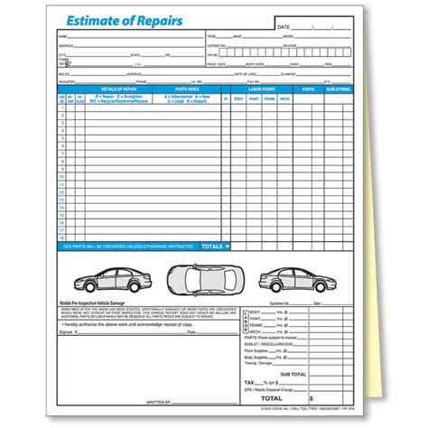 Free Printable Auto Repair Forms