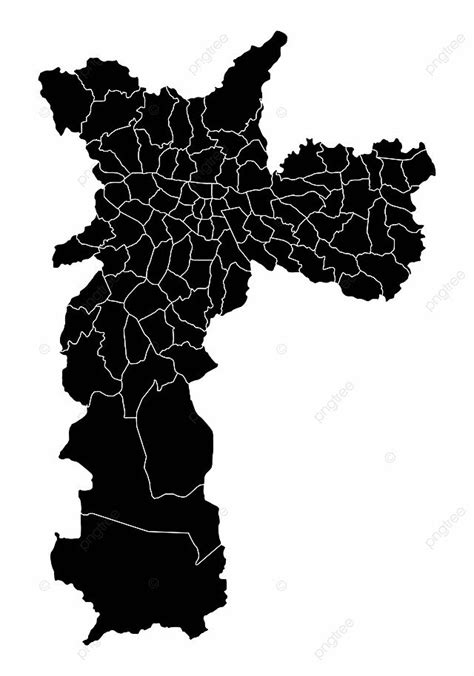 Mapa Da Cidade De São Paulo Mapa De Fronteira Em Forma Vetor Png Forma Fronteira Mapa Imagem