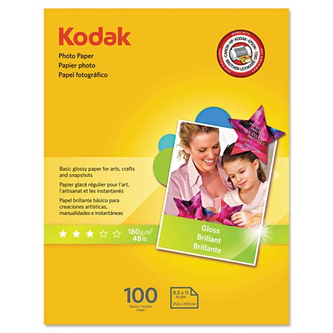 Black glossy paper come with other innovative finishes such as satin, matte. KODAK KOD8209017 Photo Paper, 6.5 mil, Glossy, 8-1/2 x 11 ...