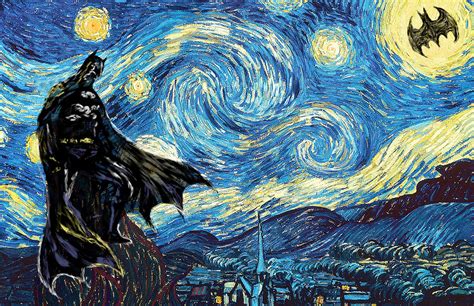 Vincent van gogh was the ultimate tortured artist. Batman Starry Night Vincent van Gogh Art Print Poster