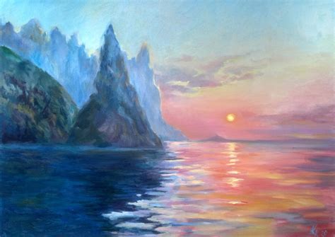 Rocky Mountain Landscape Sunset Oil Painting Original Etsy